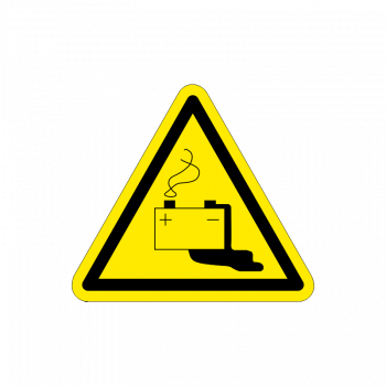 DIN EN ISO 7010 W026 / Warnung vor Gefahren durch das Aufladen von Batterien